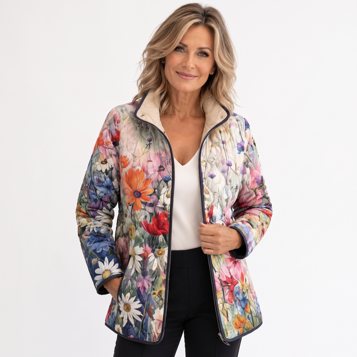 Sarah | Quilted Jacket with Wildflowers
