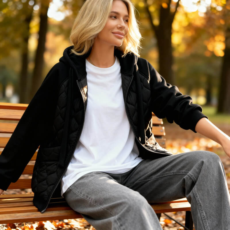 Natalie | Cozy Quilted Hoodie Jacket for Style & Comfort