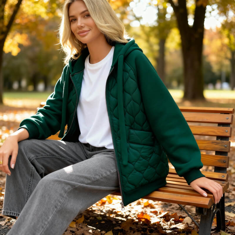 Natalie | Cozy Quilted Hoodie Jacket for Style & Comfort