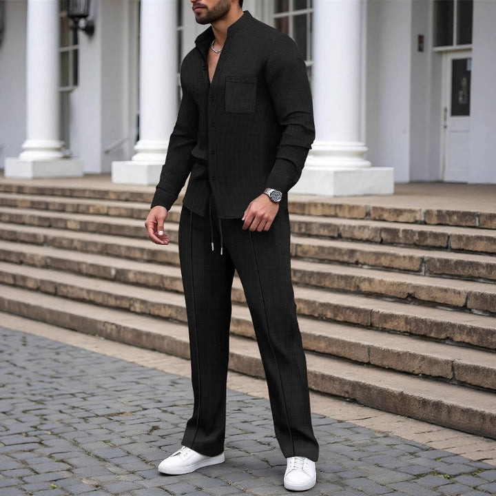 Herren 2-teiliges Waffle-Set – Bequemer Tragekomfort, Atmungsaktiv & Vielseitiger Style 🍂