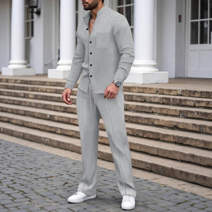 Herren 2-teiliges Waffle-Set – Bequemer Tragekomfort, Atmungsaktiv & Vielseitiger Style 🍂