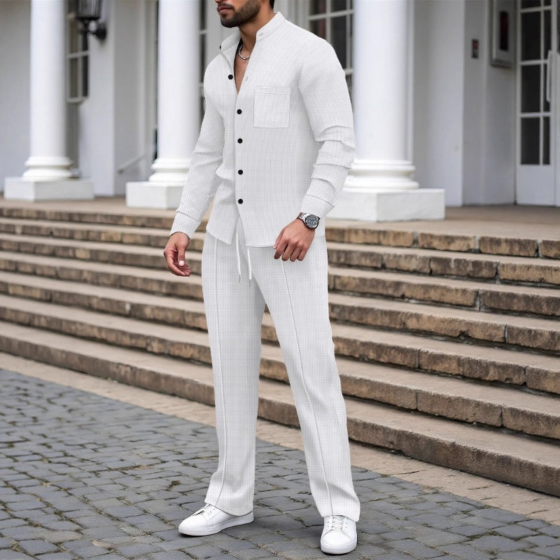 Herren 2-teiliges Waffle-Set – Bequemer Tragekomfort, Atmungsaktiv & Vielseitiger Style 🍂