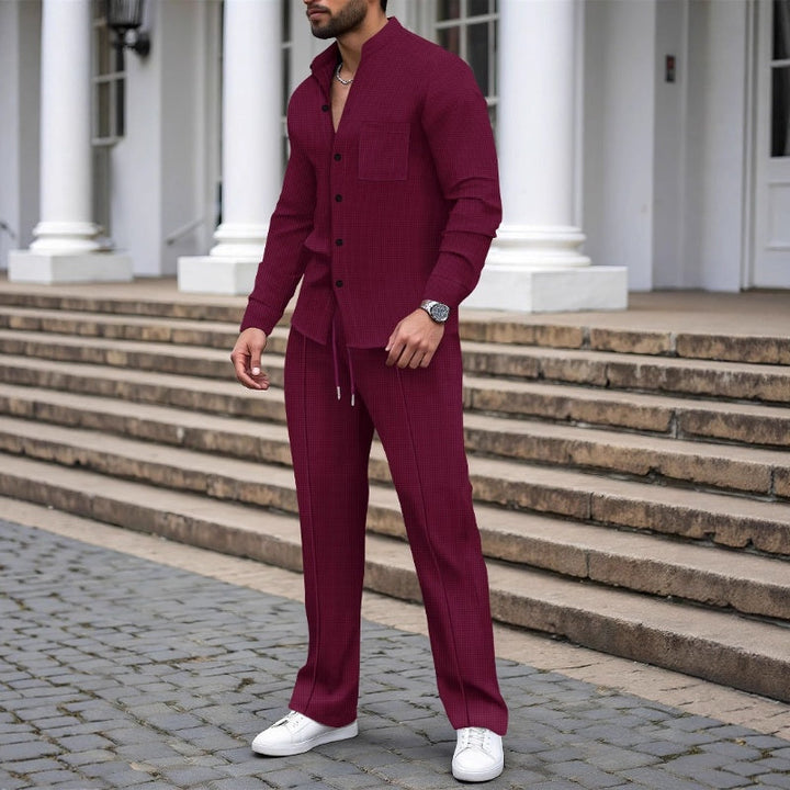 Herren 2-teiliges Waffle-Set – Bequemer Tragekomfort, Atmungsaktiv & Vielseitiger Style 🍂