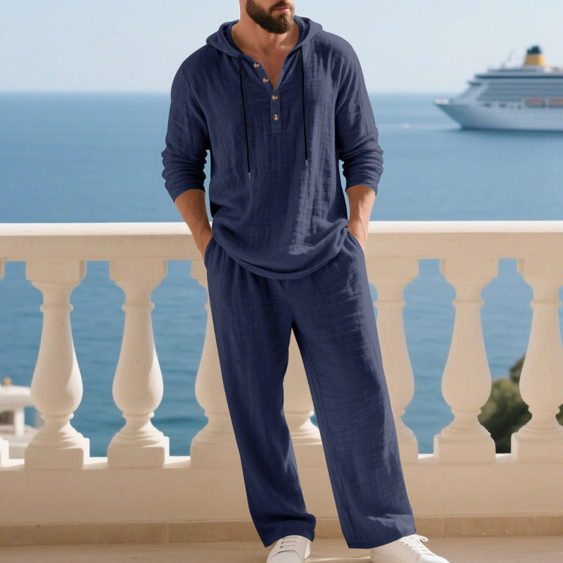 🔈🔈OFFRE À DURÉE LIMITÉE - 50 % DE RÉDUCTION🔥Ensemble 2 pièces pour homme : haut à capuche ample et pantalon