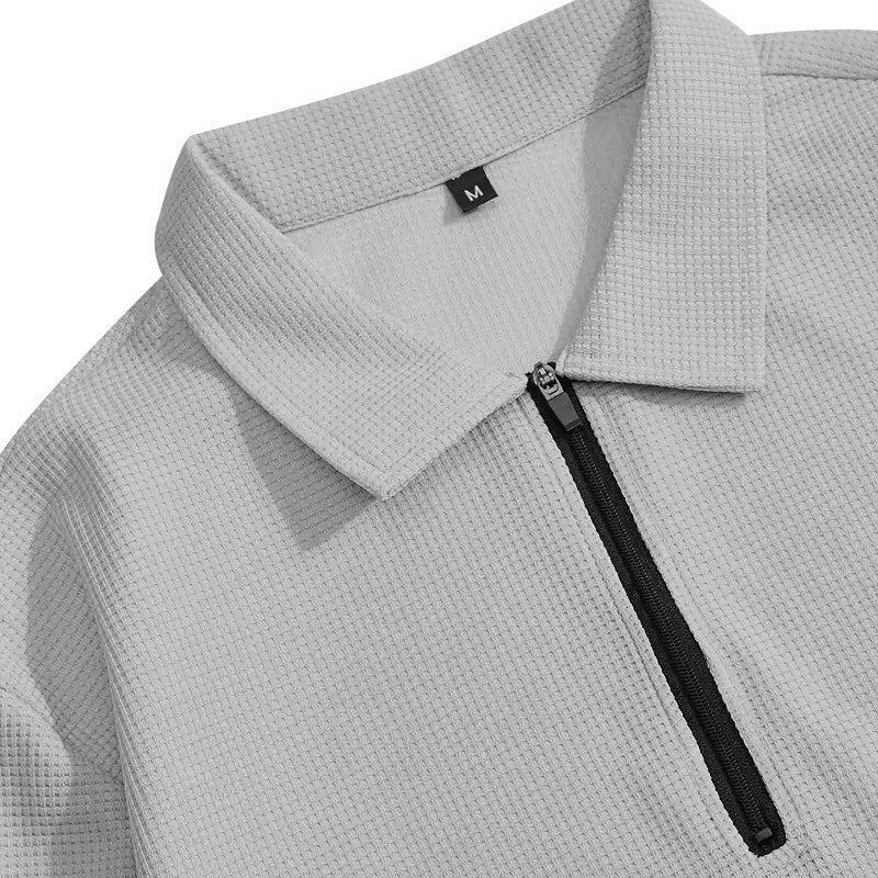 🏃👖Herren-Set aus Sweatshirt mit Waffelstrick und Hose mit geradem Bein